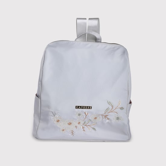 CAPRESE Floral Embroidered Backpack Grey