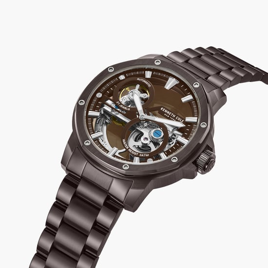 KENNETH COLE Men Skeleton Automatic Watch with Metal Strap