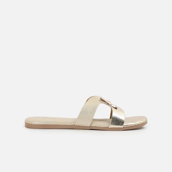 MELANGE Textured Slip On Flats