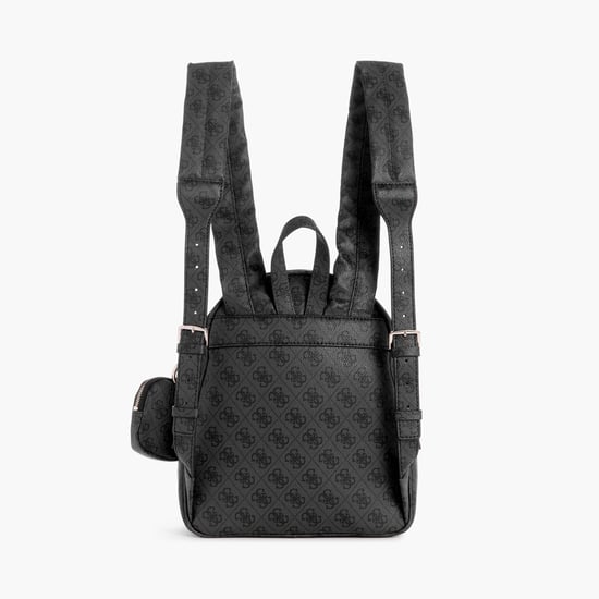 GUESS Power Play Monogram Print Backpack | Black display picture 3