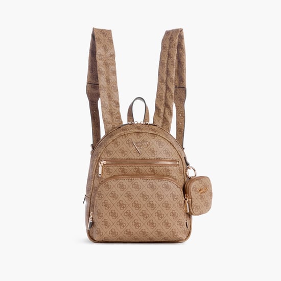 Guess Manhattan Backpack Guess Mini Backpack Brown Mochila  display picture 3