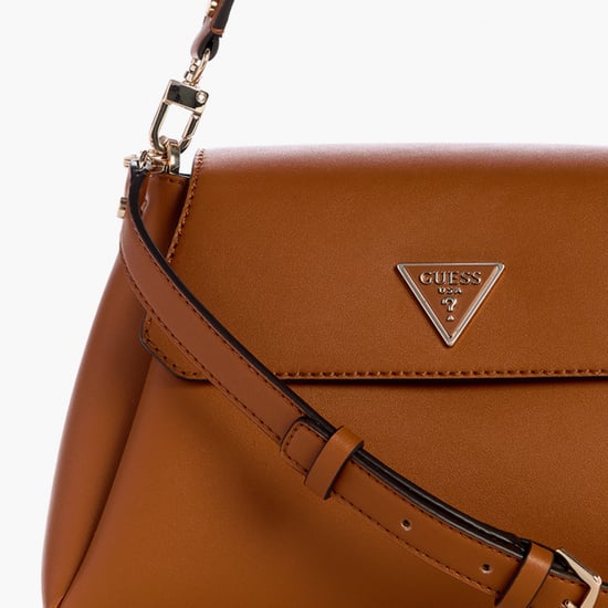 Solid Brown Guess Handbag GUESS Solid Sling Bag Brown