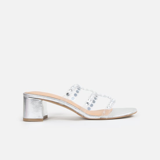 MELANGE Embellished Block Heels