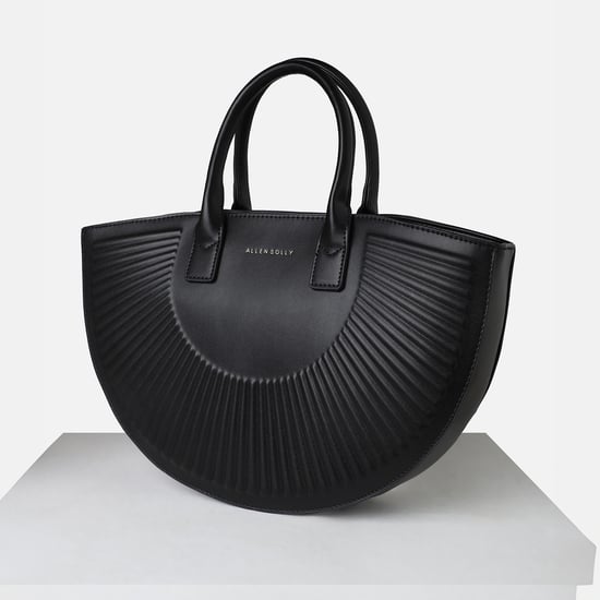 ALLEN SOLLY Striped Handheld Bag Black