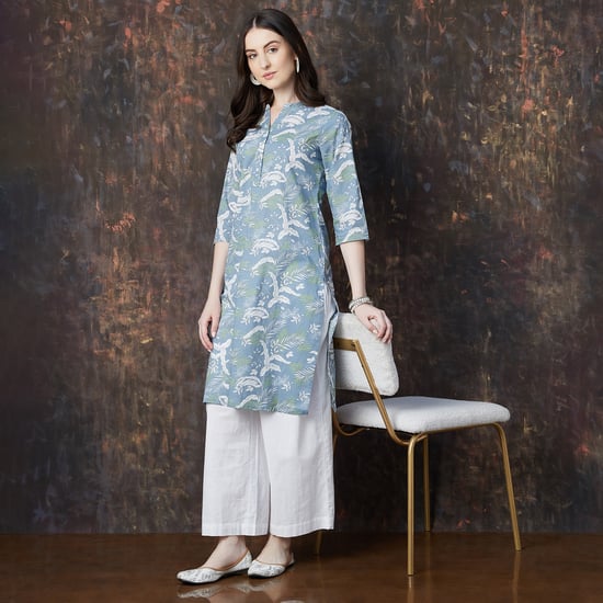 MELANGE Floral Print Straight Kurta