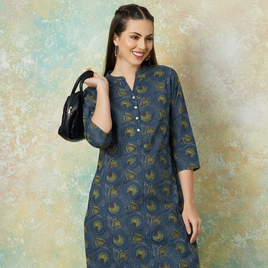 MELANGE Floral Printed Straight Kurta