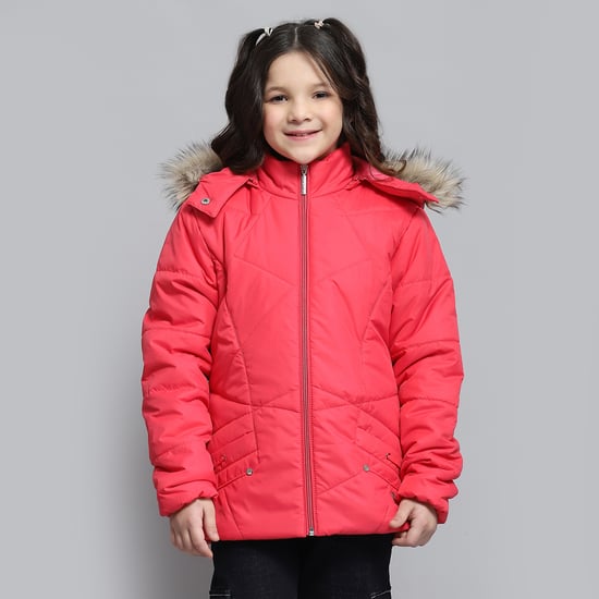 MONTE CARLO Solid Parka Jacket Pink