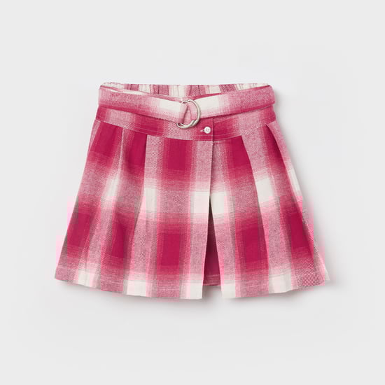 FAME FOREVER Checked A-Line Skirt