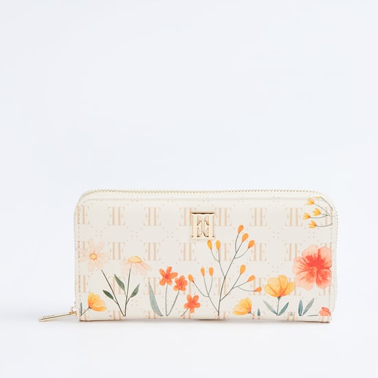 ELLE Floral Print Zip-Around Wallet