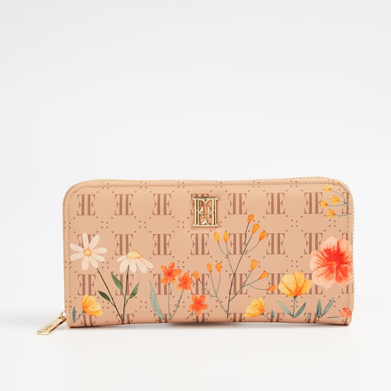 ELLE Floral Print Zip-Around Wallet