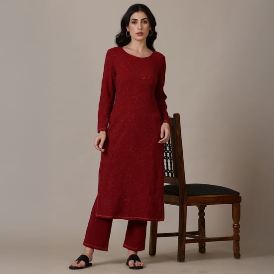 AURELIA Woven Straight Winter Kurta Set