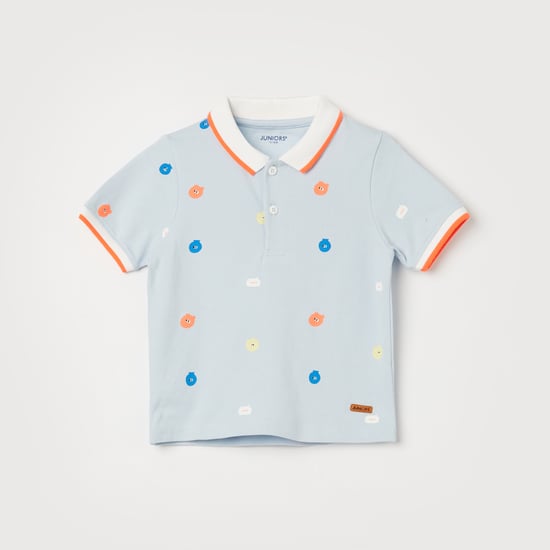 JUNIORS Printed Polo T-shirt