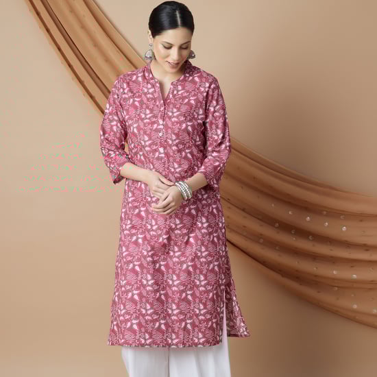MELANGE Floral Printed Straight Kurta