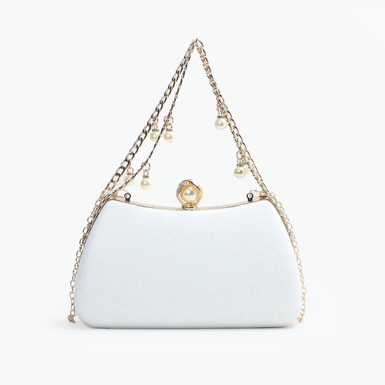 CODE Shimmery Clutch with Chain Strap