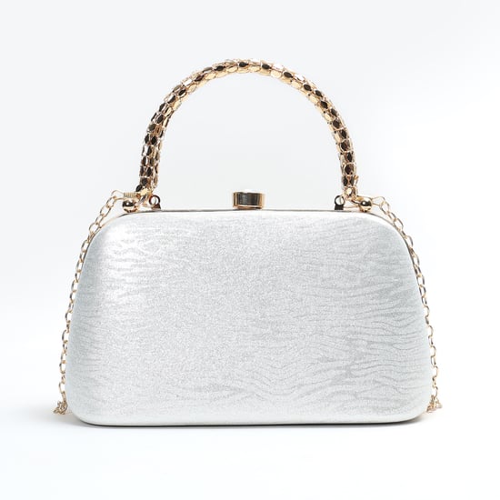 CODE Metallic Clutch with Chain Strap