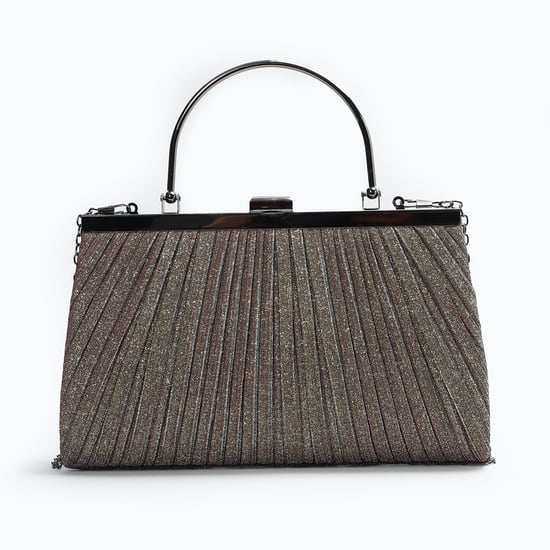 CODE Embellished Clutch with Chain Strap
