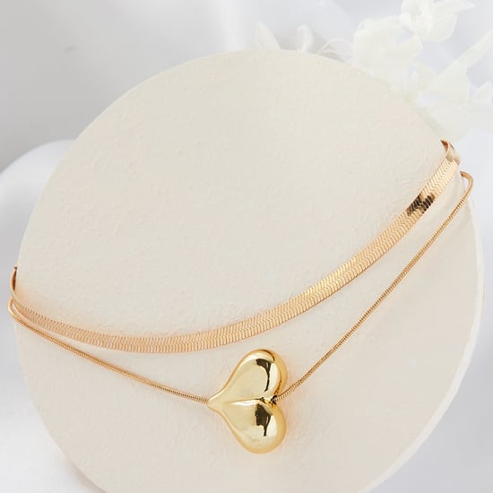 GINGER Layered Bracelet with Heart Charm