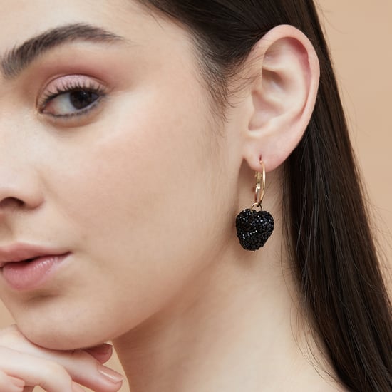 GINGER Heart Embellished Hoop Earrings