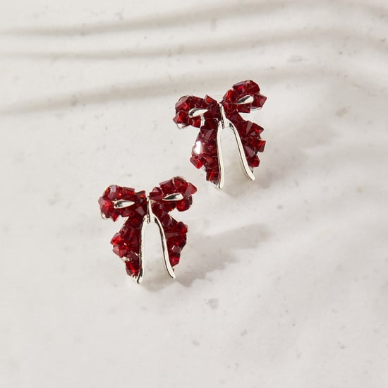 GINGER Embellished Bow Stud Earrings