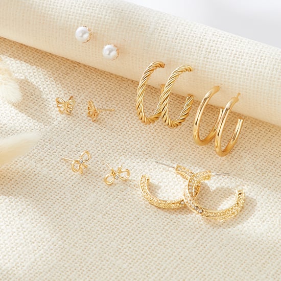 GINGER Assorted Hoop and Stud Earrings - Pack of 6