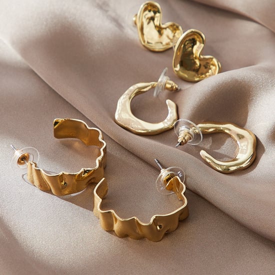 GINGER Assorted Hoop and Stud Earrings - Pack of 3