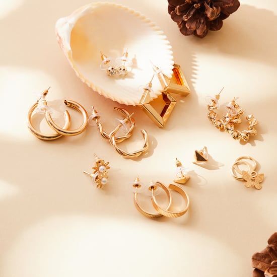 GINGER Plated Assorted Earrings - Pack of 9
