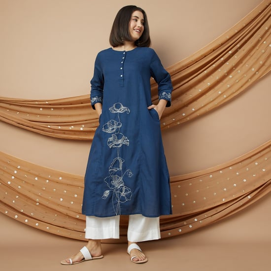 MELANGE Embroidered A-line Kurta
