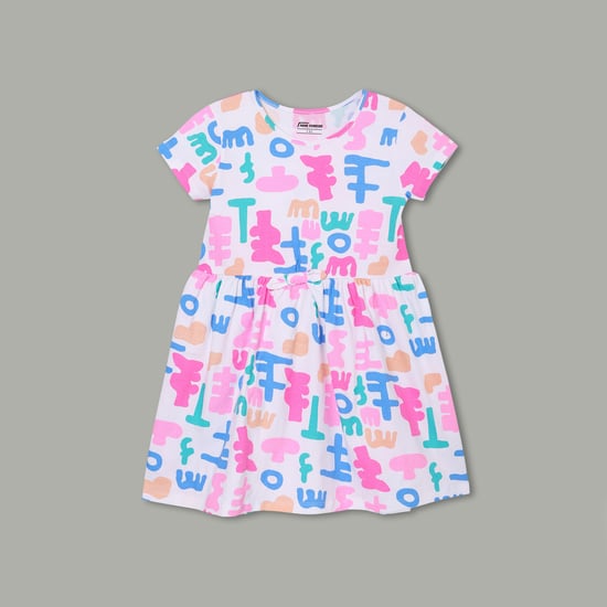 FAME FOREVER Printed Fit & Flare Dress