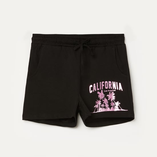 FAME FOREVER Graphic Print Elasticated Shorts