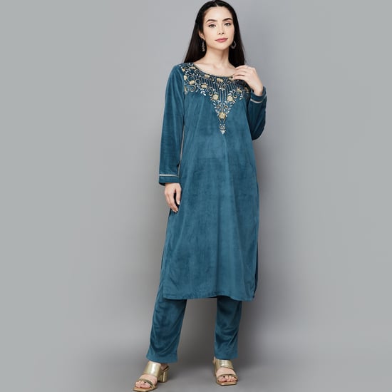 AURELIA Yoke Embroidered Kurta Set