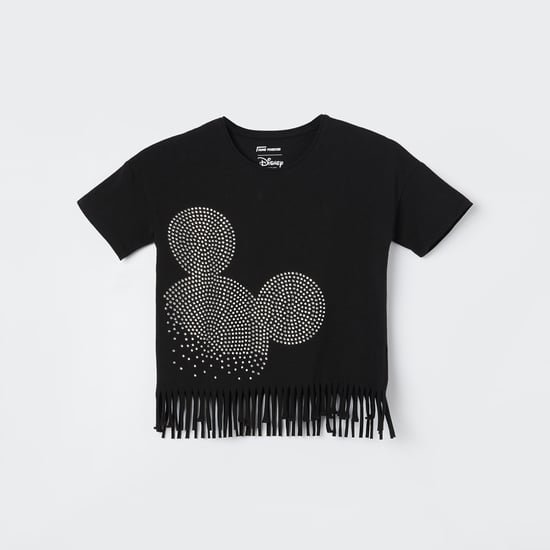 FAME FOREVER Mickey Mouse Embellished T-shirt