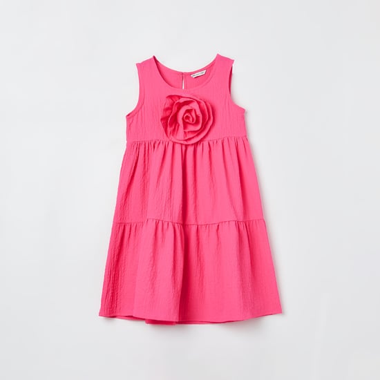 FAME FOREVER Textured Tiered Dress