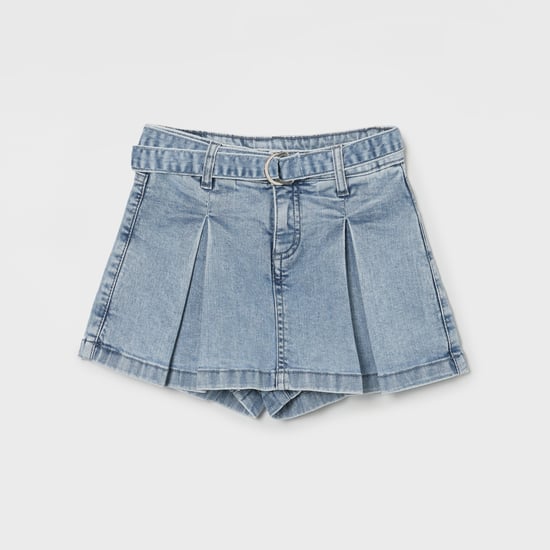 FAME FOREVER Pleated Denim Skorts