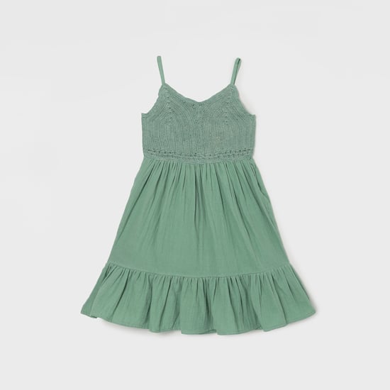 FAME FOREVER Crochet Tiered Dress