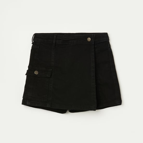 FAME FOREVER Solid Denim Skort