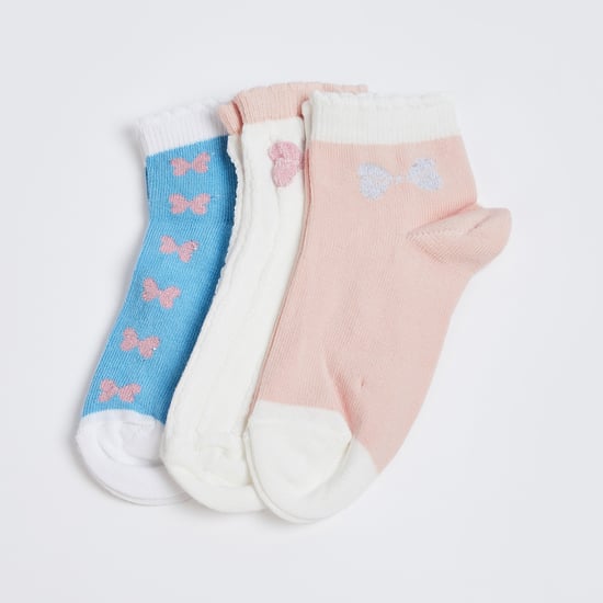 FAME FOREVER Knitted Ankle-Length Socks - Pack of 3
