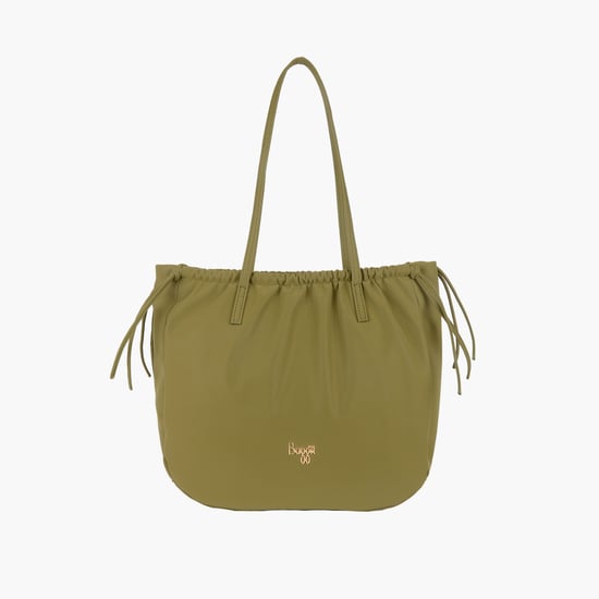 Baggit Western Style Zip-Around Wallet For Women - Green Faux Material