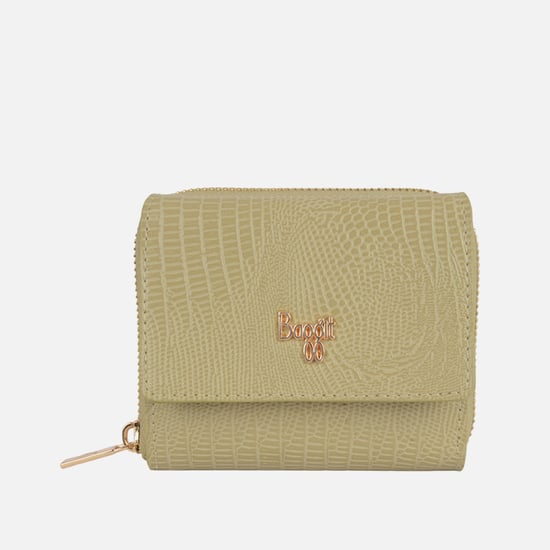 BAGGIT Textured Tri-Fold Wallet
