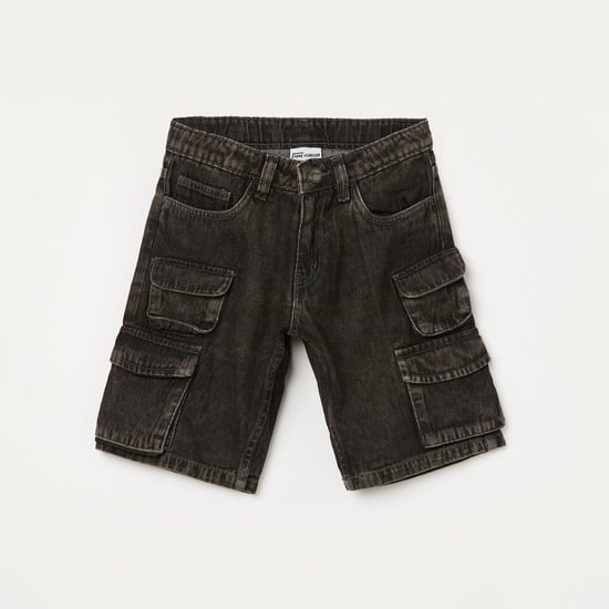 FAME FOREVER Boys Washed Denim Cargo Shorts