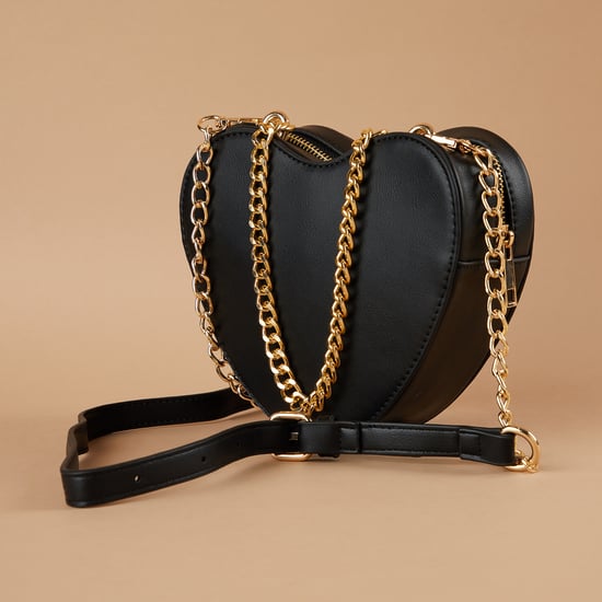 GINGER Perforated Heart-Shaped Sling Bag
