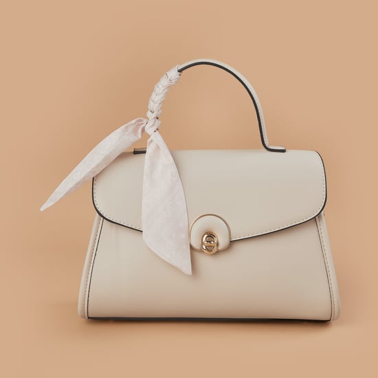 CODE Solid Satchel with Scarf Detail