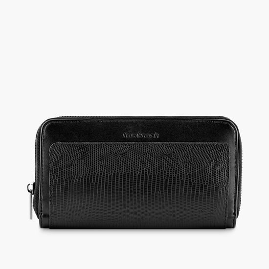 FASTRACK Croc-Textured Zip-Around Wallet