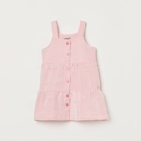 JUNIORS Striped Seersucker A-line Dress