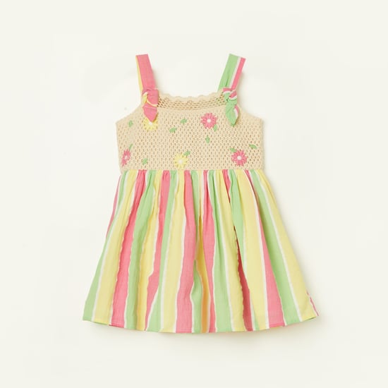 JUNIORS Embroidered Knit A-line Dress