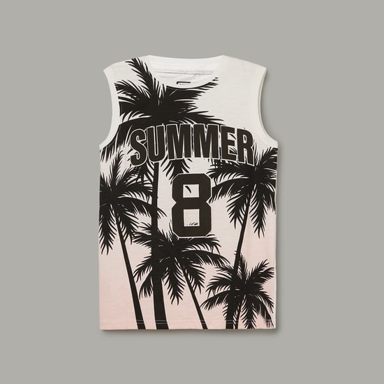 FAME FOREVER Tropical Print Sleeveless T-shirt
