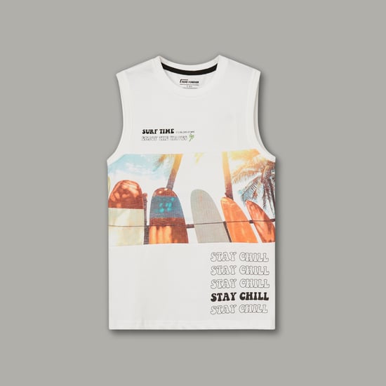 FAME FOREVER Graphic Print Sleeveless T-shirt