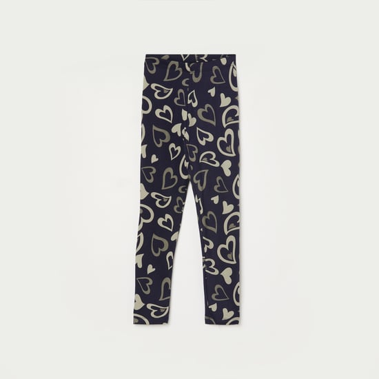 FAME FOREVER Heart Print Leggings