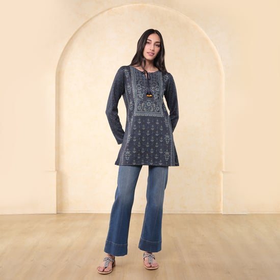 GLOBAL DESI Floral Print Winter Tunic