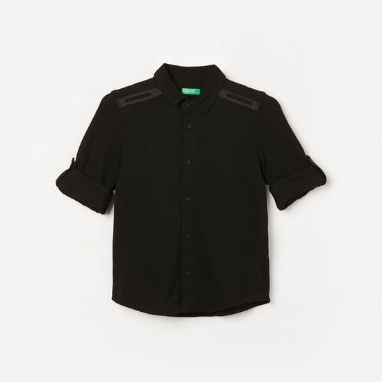 UNITED COLORS OF BENETTON Solid Full Sleeves Casual Shirt