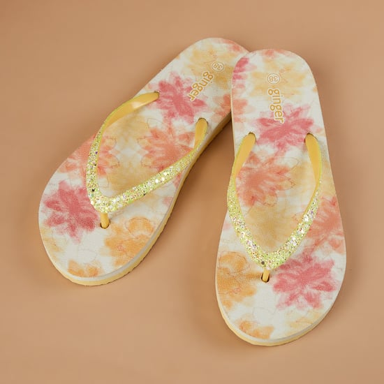 GINGER Embellished V-strap Flip Flops